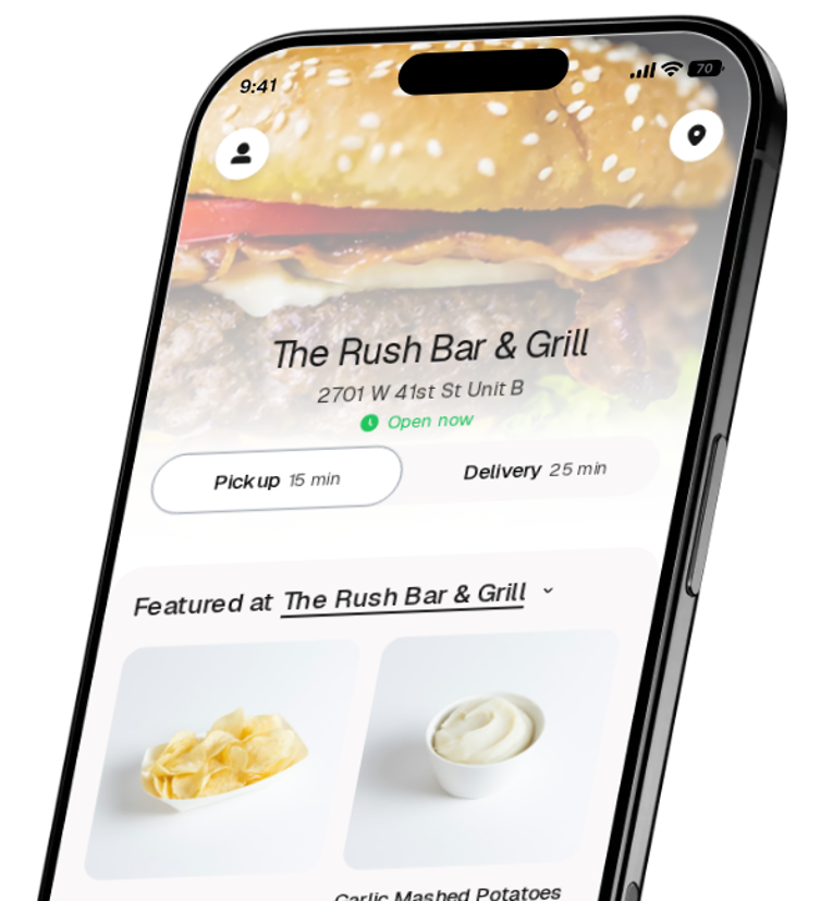 The Rush Bar & Grill app preview